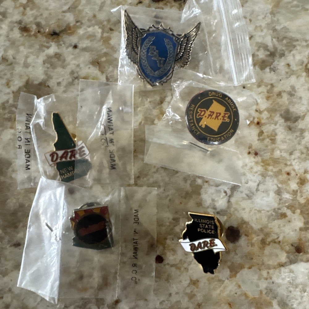 New Vintage D.A.R.E. Pins Drug DARE Promo Lapel Pins 1 FAU Pin 1990s Police